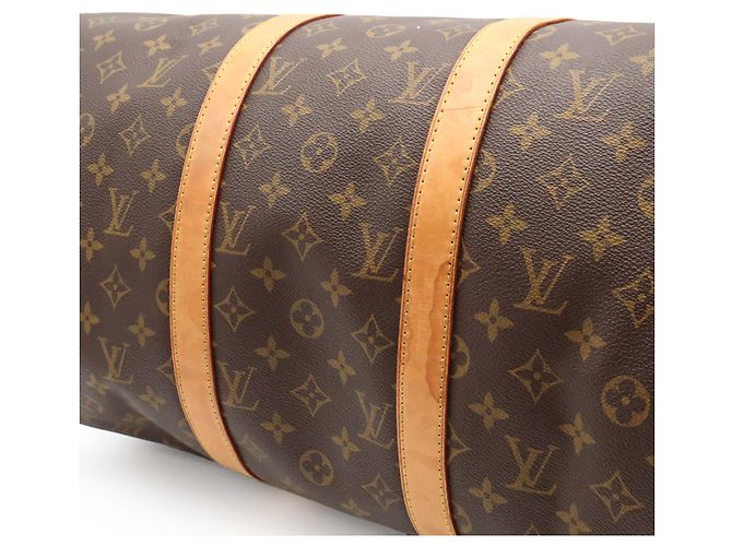 Louis Vuitton Monogram Keepall Bandoulière 50 Marrone Bianco Monogramma - vista 9