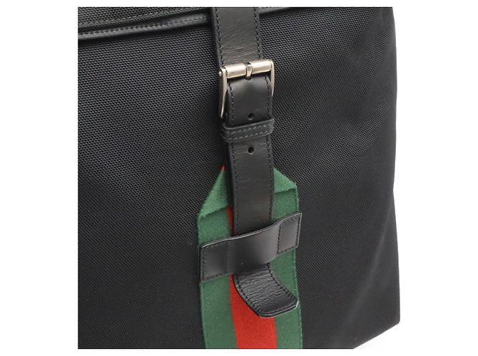 Zaino GUCCI Band Techno Canvas Web Line Sherry Nero Rosso Verde - vista 9