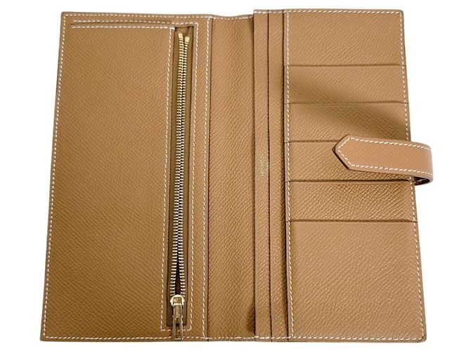 Hermès Hermes Bi-fold Wallet aus braunem Epsom-Leder - Ansicht 10