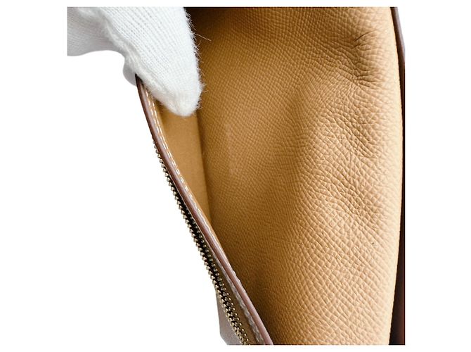 Hermès Hermes Bi-fold Wallet aus braunem Epsom-Leder - Ansicht 12