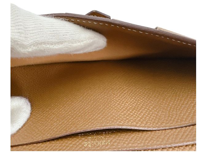 Hermès Hermes Bi-fold Wallet aus braunem Epsom-Leder - Ansicht 15