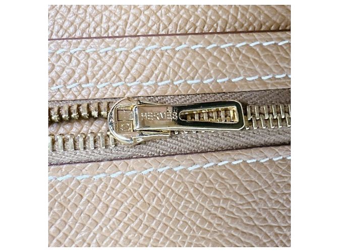 Hermès Hermes Bi-fold Wallet aus braunem Epsom-Leder - Ansicht 17