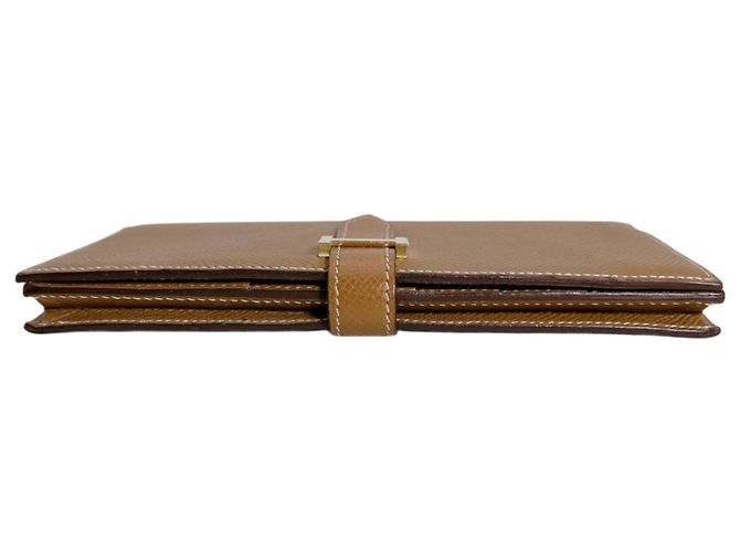 Hermès Hermes Bi-fold Wallet aus braunem Epsom-Leder - Ansicht 8