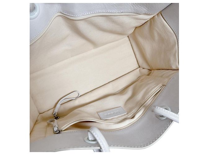 Loewe Heritage Anagram Leder Tote Bag Weiß - Ansicht 12