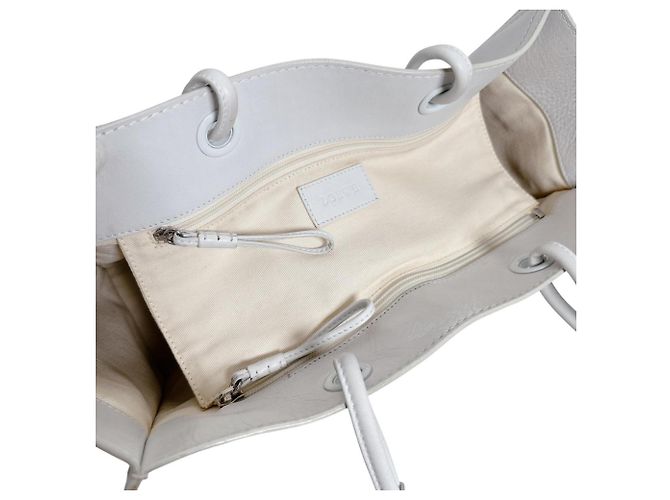 Loewe Heritage Anagram Leder Tote Bag Weiß - Ansicht 14