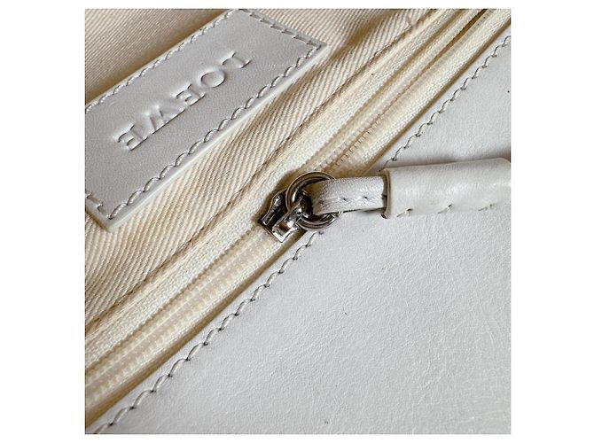 Loewe Heritage Anagram Leder Tote Bag Weiß - Ansicht 18