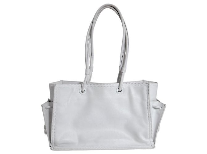 Loewe Heritage Anagram Leder Tote Bag Weiß - Ansicht 2