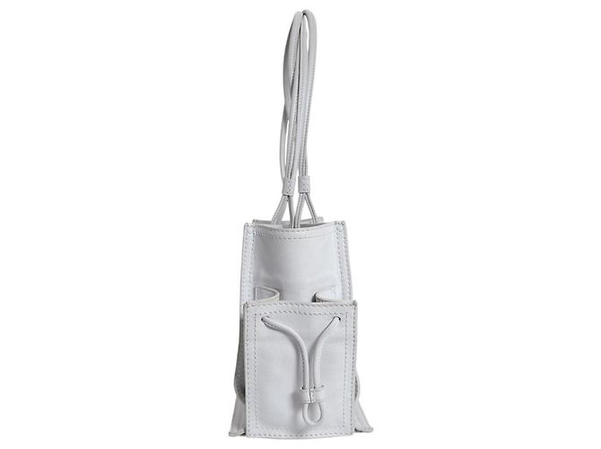 Loewe Heritage Anagram Leder Tote Bag Weiß - Ansicht 3
