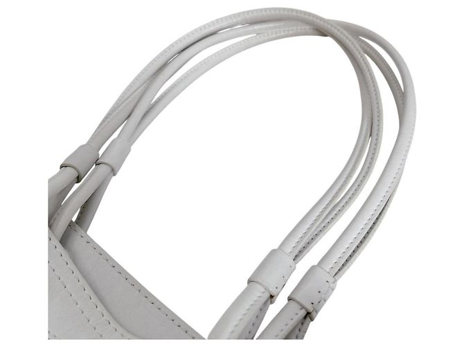 Loewe Heritage Anagram Leder Tote Bag Weiß - Ansicht 9
