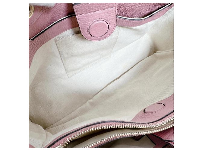 Borsa a mano Gucci Bamboo in pelle rosa - vista 11