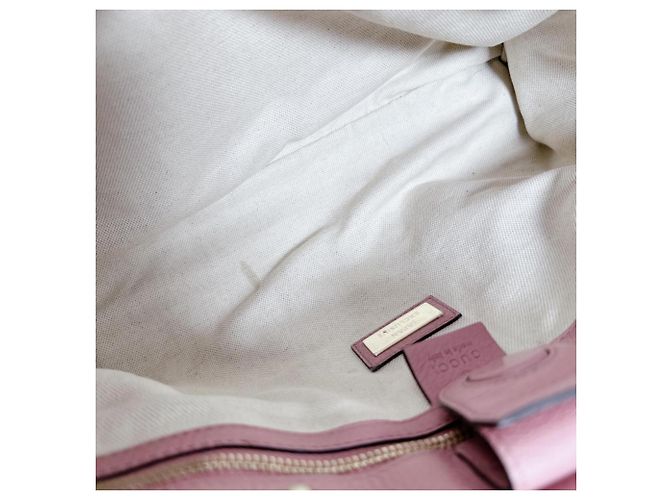 Borsa a mano Gucci Bamboo in pelle rosa - vista 13