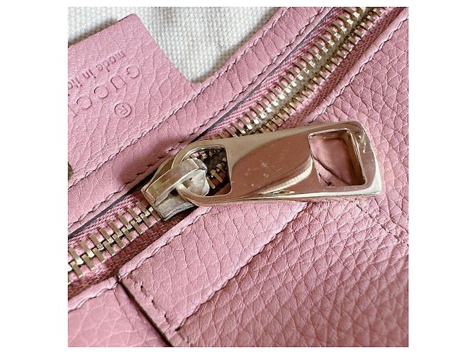 Borsa a mano Gucci Bamboo in pelle rosa - vista 14