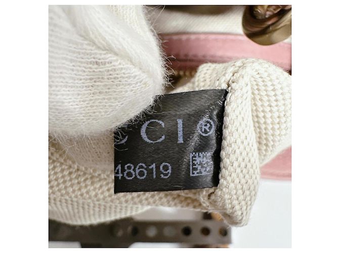 Borsa a mano Gucci Bamboo in pelle rosa - vista 17