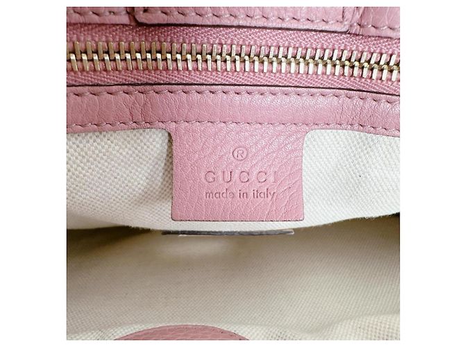 Borsa a mano Gucci Bamboo in pelle rosa - vista 18