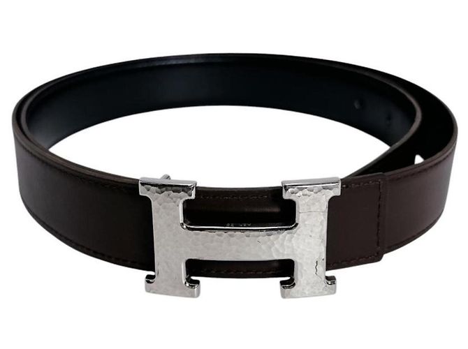 Hermès Cinturón de cuero Hermes Constance Castaño - vista 2
