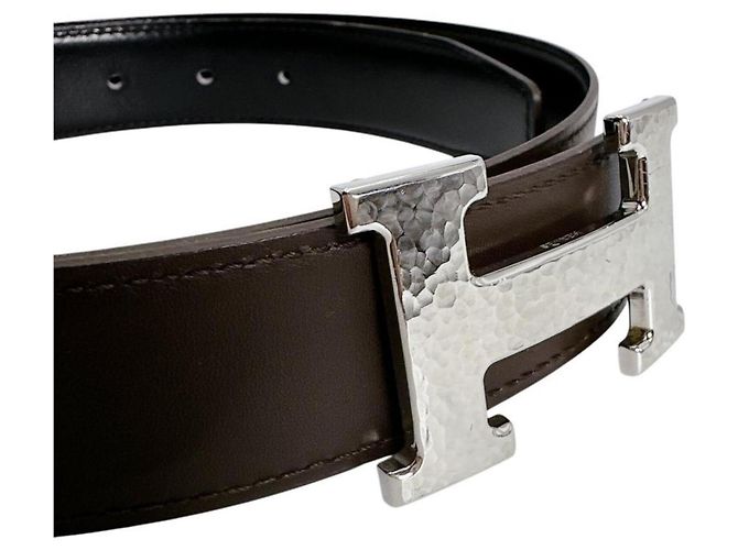 Hermès Cinturón de cuero Hermes Constance Castaño - vista 3