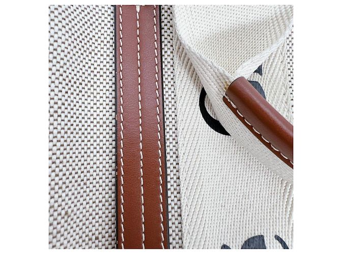 Chloé Woody Small Baumwoll-Canvas Tote Bag Beige - Ansicht 14