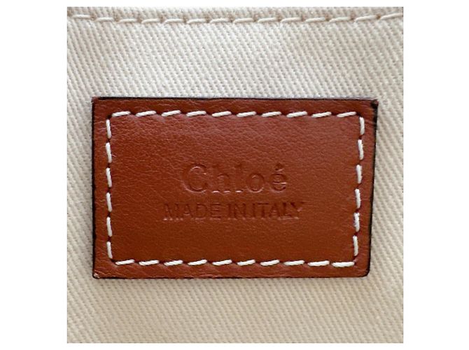 Chloé Woody Small Baumwoll-Canvas Tote Bag Beige - Ansicht 18