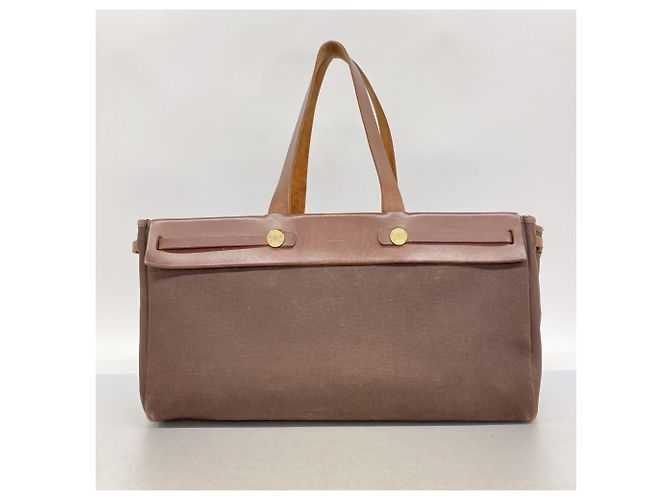 Hermès Borsa Tote Hermes Herback Cabas MM Marrone - vista 10