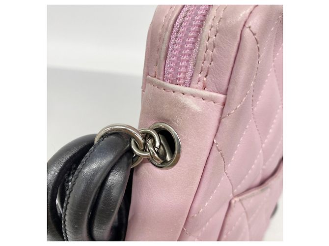 Borsa a tracolla Chanel Cambon in agnello Nero Rosa - vista 10