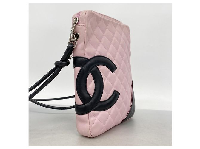 Borsa a tracolla Chanel Cambon in agnello Nero Rosa - vista 2