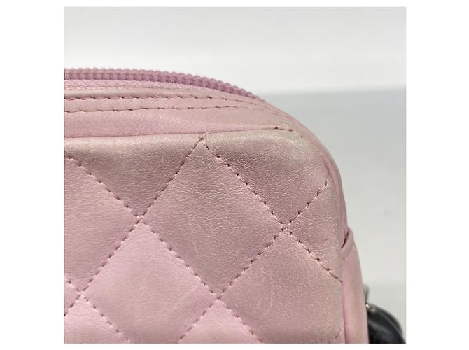 Borsa a tracolla Chanel Cambon in agnello Nero Rosa - vista 7
