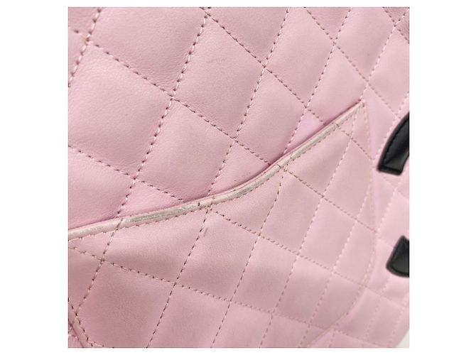 Borsa a tracolla Chanel Cambon in agnello Nero Rosa - vista 8