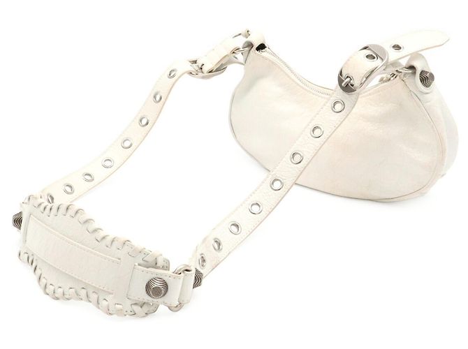 Borsa a tracolla Balenciaga Le Cagole XS Bianco - vista 3