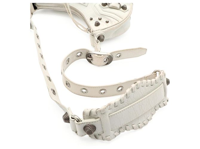 Borsa a tracolla Balenciaga Le Cagole XS Bianco - vista 5