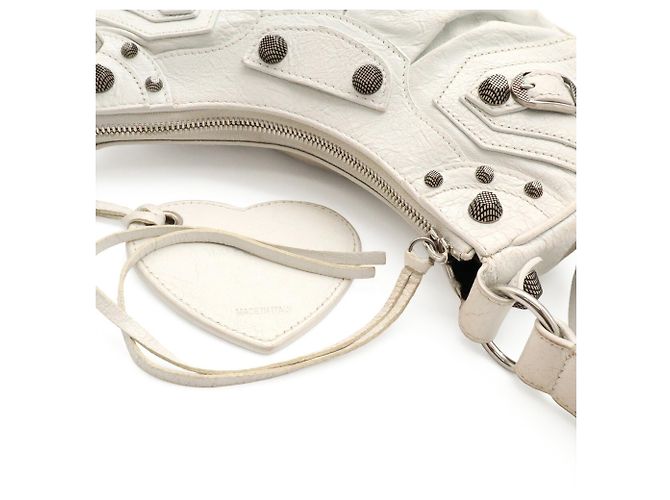 Borsa a tracolla Balenciaga Le Cagole XS Bianco - vista 7