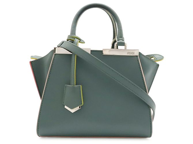 Borsa Fendi Petite Trois Jours Marrone Multicolore Verde - vista 2