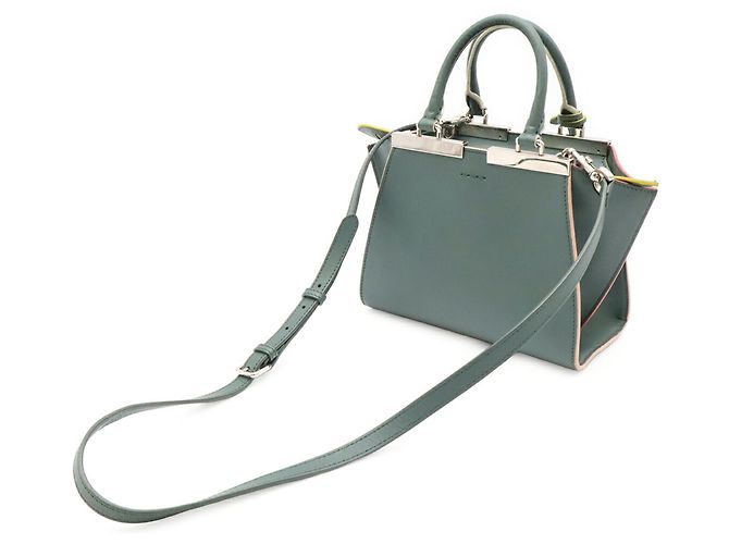 Borsa Fendi Petite Trois Jours Marrone Multicolore Verde - vista 3