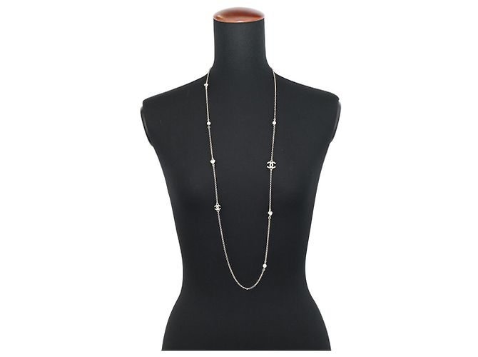 Collana Chanel Champagne Gold D'oro - vista 4