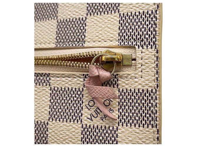 Portafoglio con catena Louis Vuitton Damier Azur Rosa - vista 15