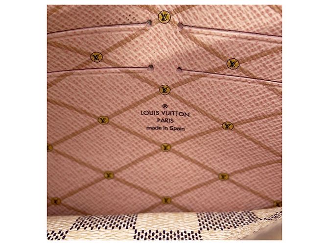 Portafoglio con catena Louis Vuitton Damier Azur Rosa - vista 16