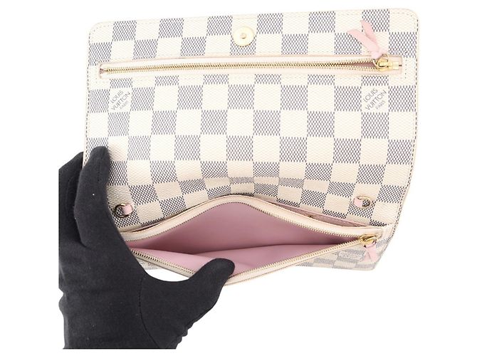 Portafoglio con catena Louis Vuitton Damier Azur Rosa - vista 6