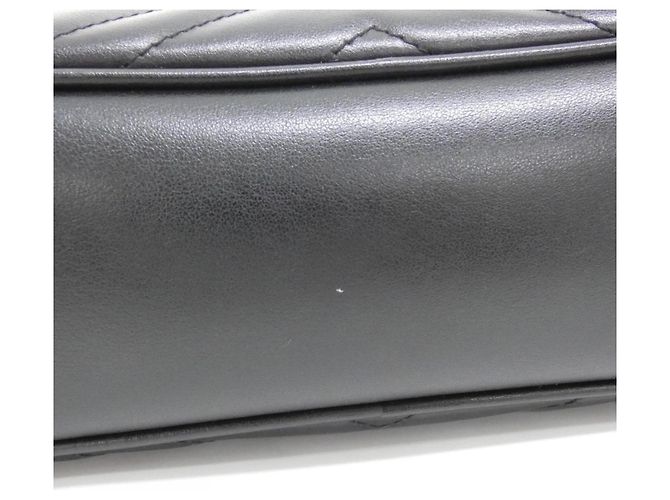 Borsa a tracolla Gucci GG Marmont in pelle nera Nero - vista 3