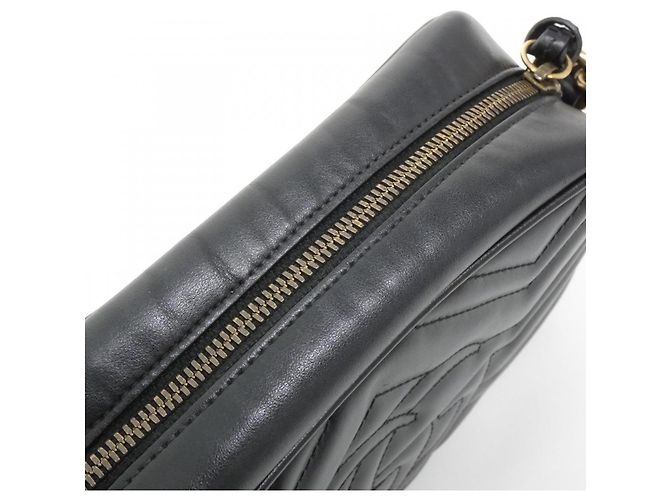 Borsa a tracolla Gucci GG Marmont in pelle nera Nero - vista 6