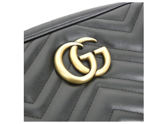 Borsa a tracolla Gucci GG Marmont in pelle nera Nero - vista 7