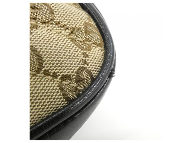 Borsa a Spalla Gucci GG Marmont Nero Beige - vista 5