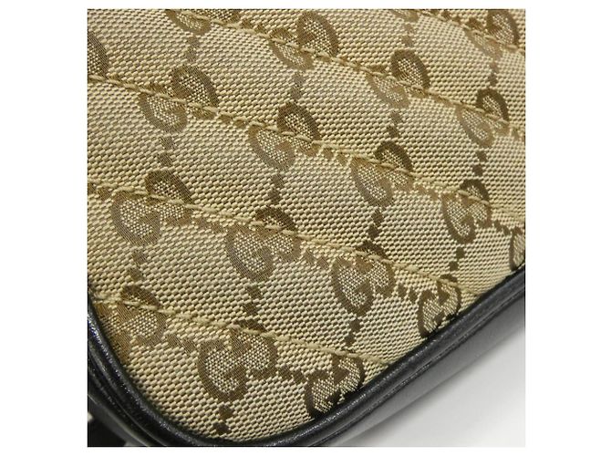 Borsa a Spalla Gucci GG Marmont Nero Beige - vista 6