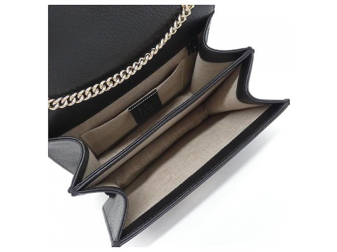 Borsa a tracolla in pelle nera Gucci Nero - vista 7