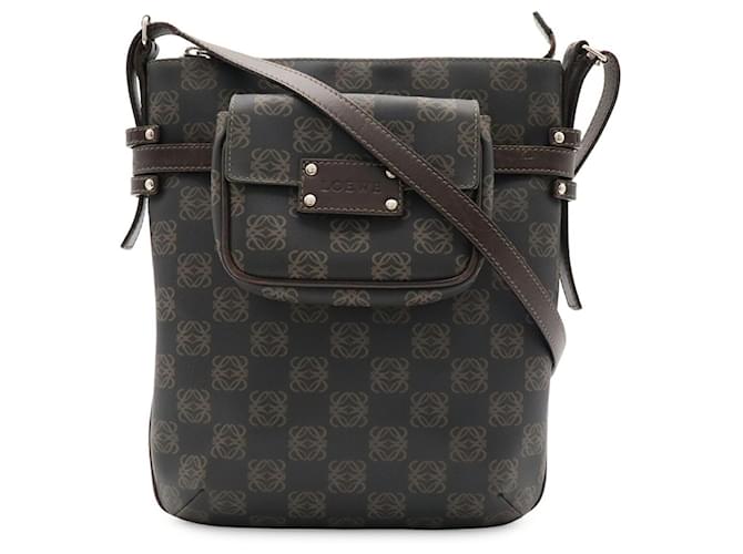 Borsa a tracolla Loewe Repeat Anagram Marrone Nero Marrone scuro - vista 2