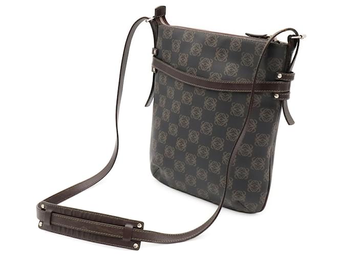 Borsa a tracolla Loewe Repeat Anagram Marrone Nero Marrone scuro - vista 3