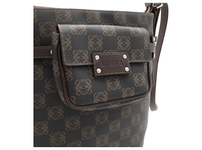 Borsa a tracolla Loewe Repeat Anagram Marrone Nero Marrone scuro - vista 8