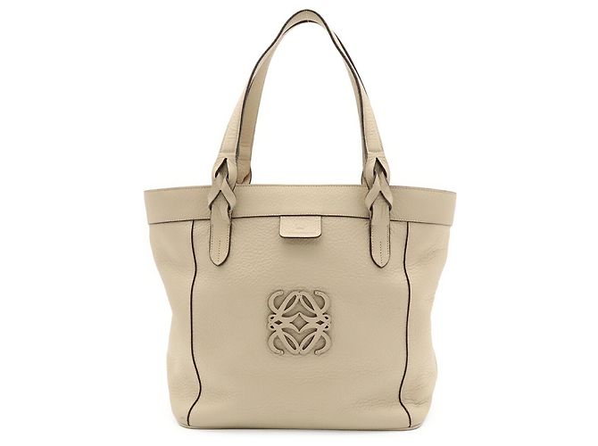 Borsa Loewe Anagram Amazona Fusta Beige - vista 2