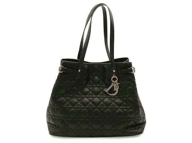 Bolsa Tote Christian Dior Cannage Pana Preto - vista 2