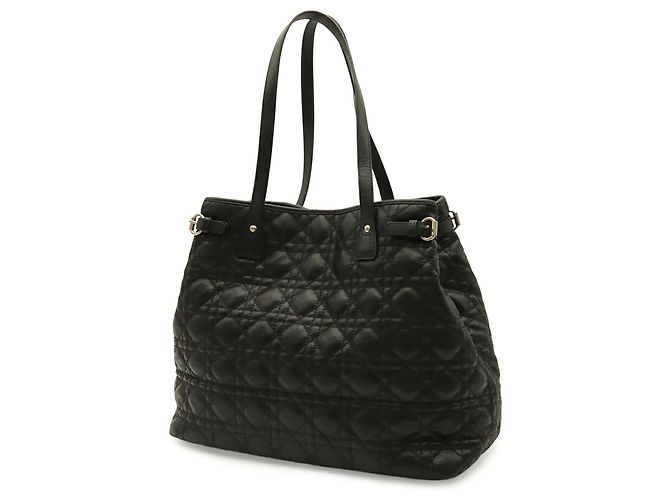 Bolsa Tote Christian Dior Cannage Pana Preto - vista 3