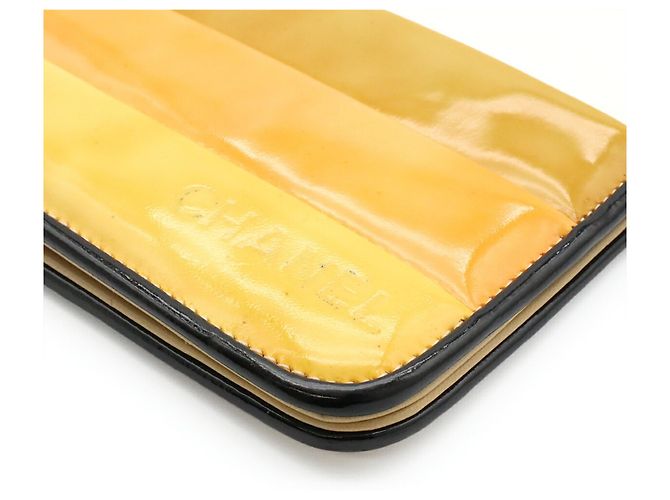 Bolso de mano a rayas CHANEL Negro Multicolor Amarillo - vista 4