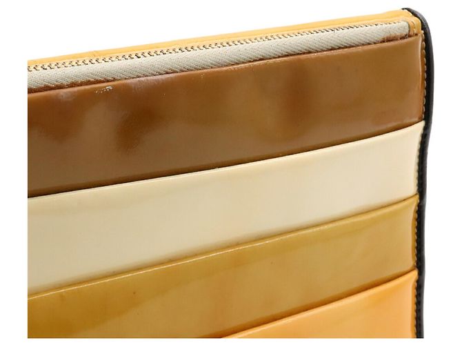 Bolso de mano a rayas CHANEL Negro Multicolor Amarillo - vista 6